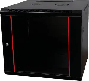Baseline 19 Zoll 12 HE Netzwerkschrank mit Glastür 600x600x635mm (BxTxH) - Schwa