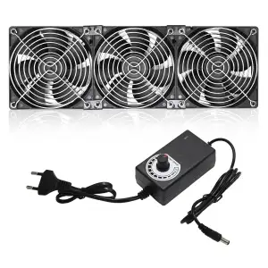 Hoypeyfiy 3er Pack Leise 120mm PC-Lüfter, 12V/220V mit Geschwindigkeitsregelung,