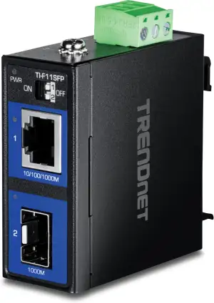 TRENDnet, TI-F11SFP, Heavy Duty 100/1000 Base-T zu SFP Industrieller Medienkonve