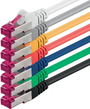 1aTTack.de 0,5m - 7 Farben - 7 Stück - Netzwerkkabel CAT6a (10Gb/s) S-FTP CAT 6a