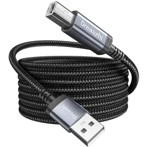 Extra lange USB 2.0 Drucker Kabel 5M, USB Typ A anf Typ B Scanner Kabel, kompatibel mit HP, Canon, Dell, Epson, Lexmark, Audio Interface, Midi Keyboard und mehr