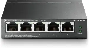 TP-Link TL-SG1005P 5-Port Gigabit LAN PoE Switch mit 4 PoE+ Ports (65 Watt, IEEE