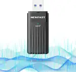 NEWFAST 3000Mbps USB WLAN Stick for PC,Dual-Band WiFi 6 Adapter,Eingebaute High Gain Antenne,Spielen Sie Spiele Ohne Verzögerung,Mini Design für Einfaches Tragen,WLAN Adapter Only for Windows 11/10