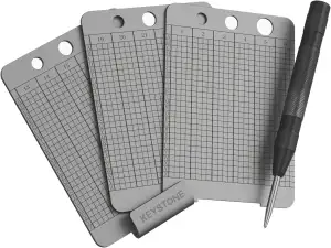 Keystone - 304 Stahl Seed Backup, Bitcoin Krypto Cold Storage, Unterstützt bis zu 24 Wörter, Kompatibel mit allen BIP39 Hardware & Software Wallets, Ledger, Trezor (Keystone Tablet Punch)