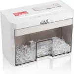 Sax Aktenvernichter Bruno – Partikelschnitt 3x18mm, Schreddert Papier, CDs & Karten, 220mm Zuführungsöffnung, 2 Blatt A4 Kapazität, 3,5L Behälter, Leise bis 70dB, Ideal für Büro & Home-Office