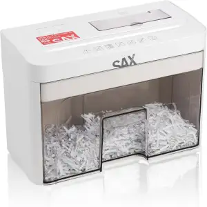 Sax Aktenvernichter Bruno – Partikelschnitt 3x18mm, Schreddert Papier, CDs & Kar