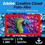 Adobe Creative Cloud Foto-Abo 1TB | inkl. Lightroom & Photoshop | 1 Jahr | KI-unterstützte Bildbe...