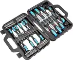 Amazon Basics Schraubendreher-Set, 58 Stück, Präzisions-Schlitze, Kreuzschlitz, Torx, Schwarz